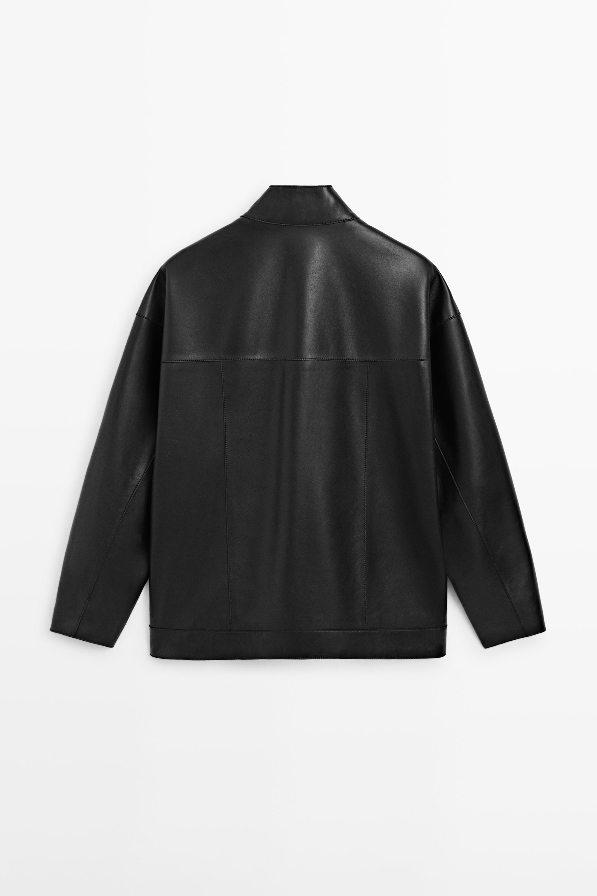 Nappa leather jacket with pocket details