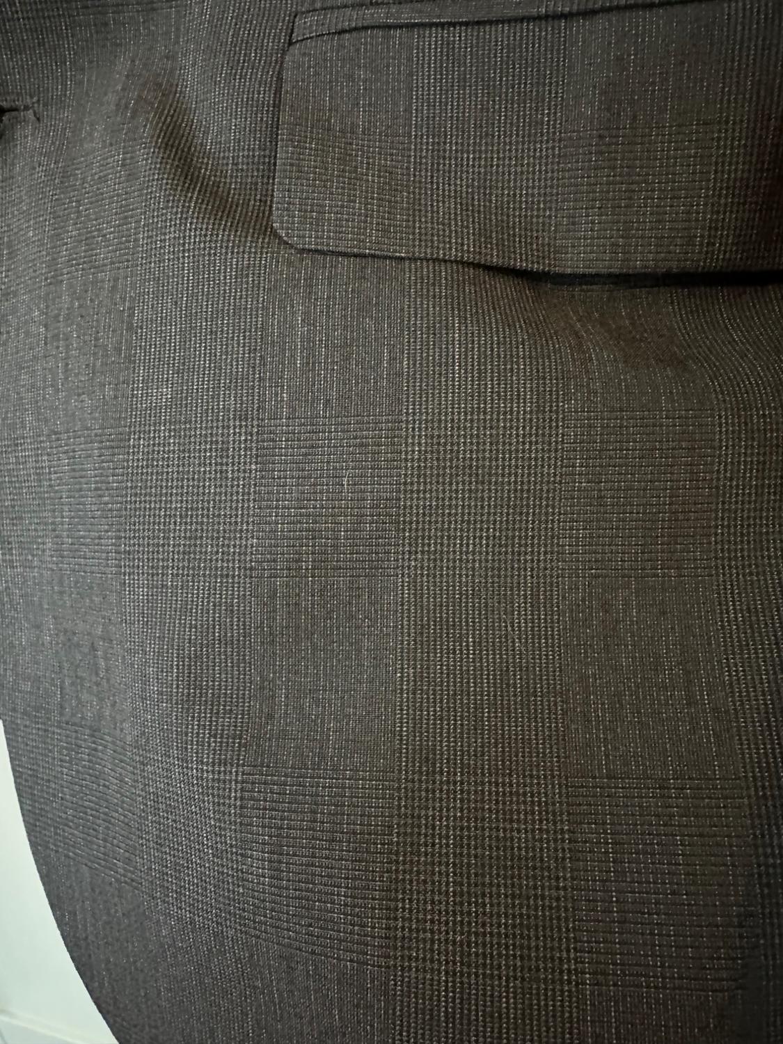 BLAZER GRIGIO CON TESSUTO STAMPA QUADRETTI - Image 3