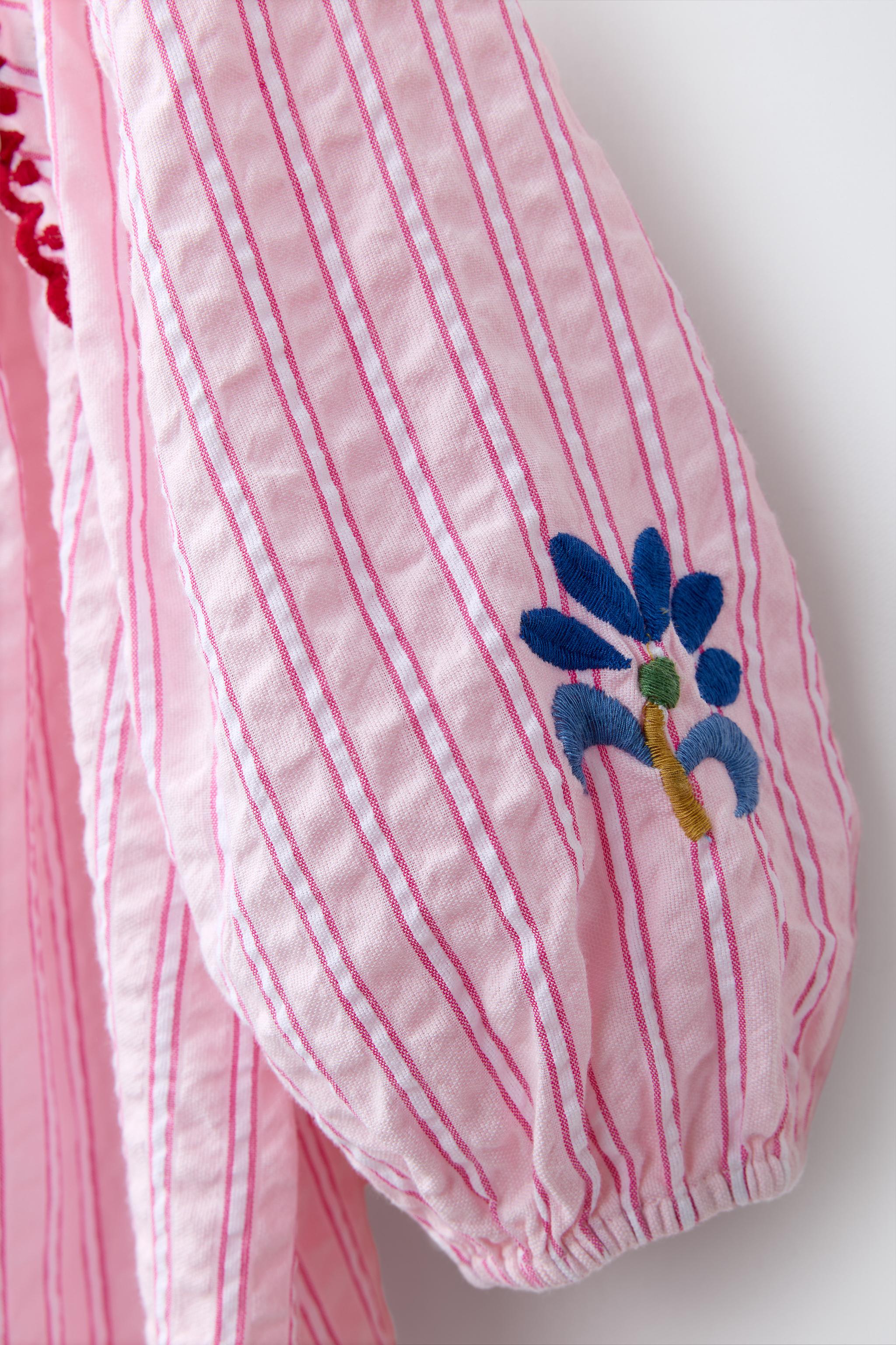 EMBROIDERED STRIPED DRESS SISSEL EDELBO X ZARA KIDS