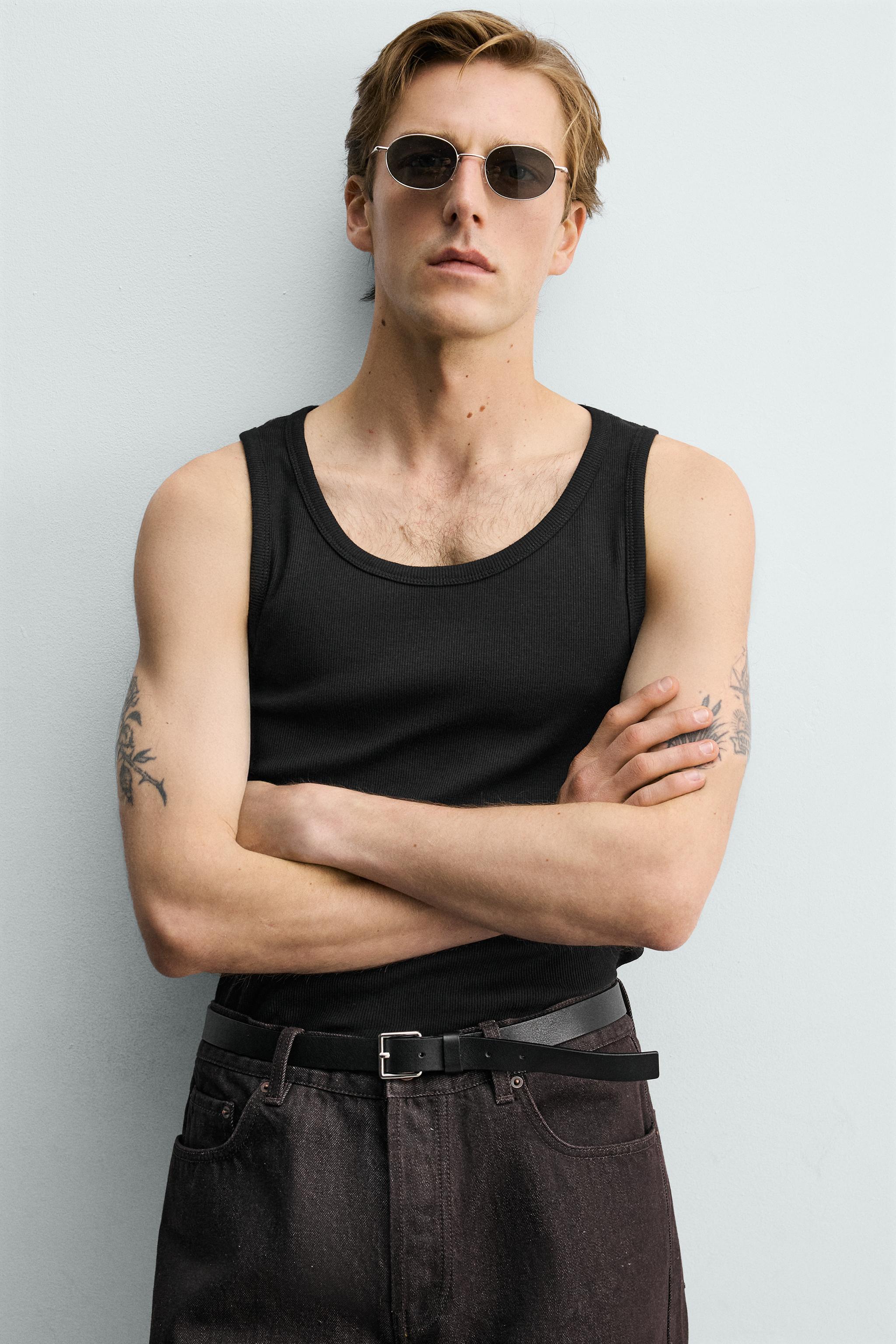 Мужские топы Zara 3-PACK BASIC TANK TOPS — фото 8