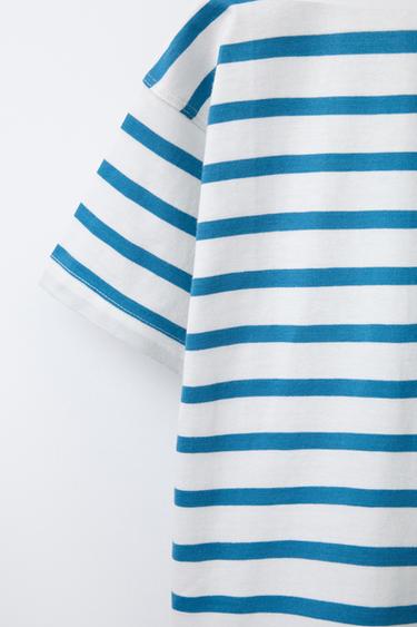 STRIPE PRINT T-SHIRT - Blue by Zara - Image 3