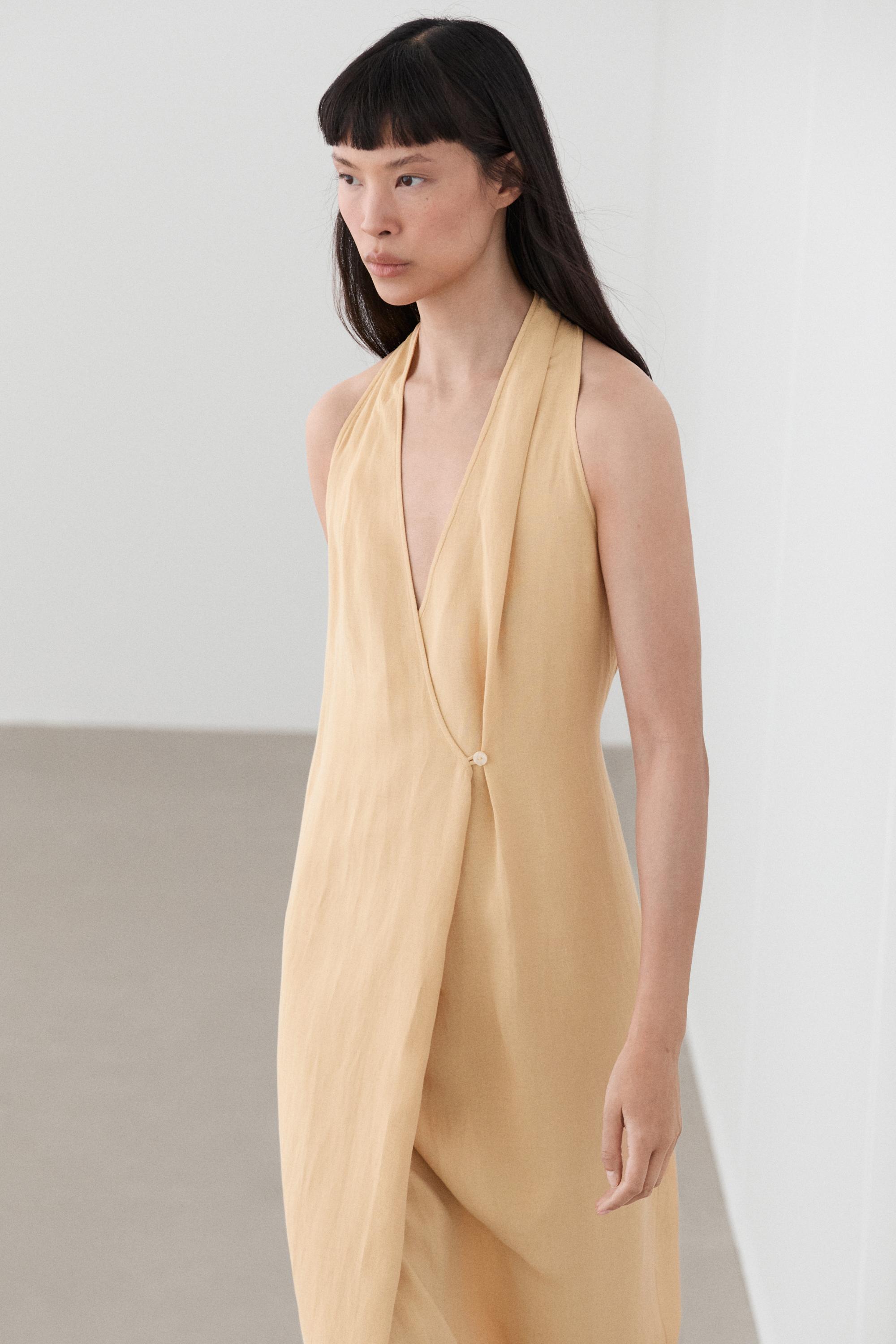 Midi dress with button detail