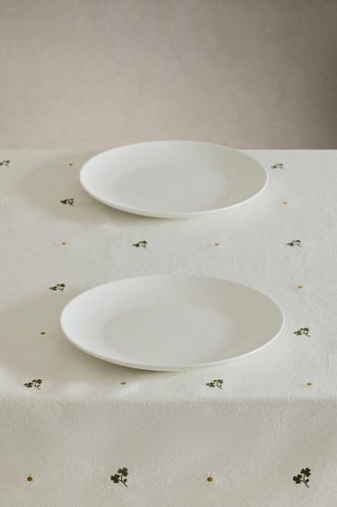 EMBROIDERED CLOVER AND DAISY TABLECLOTH - Ecru by Zara - Image 1