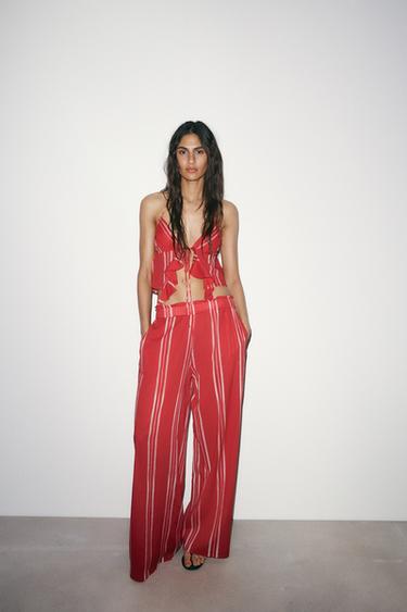 CALÇA DE LISTRAS - Vermelhos da Zara