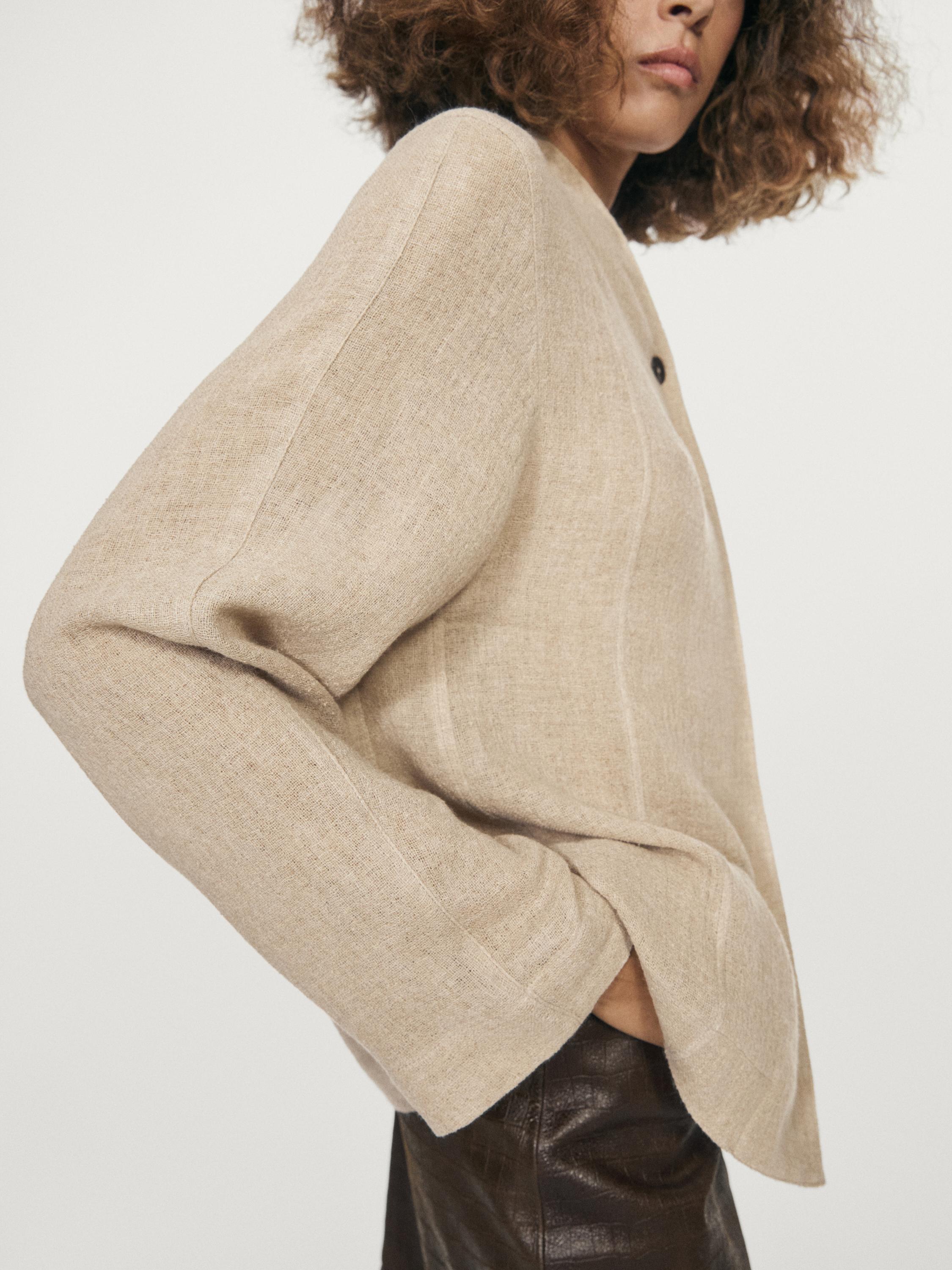 Surchemise à boutons visibles en laine