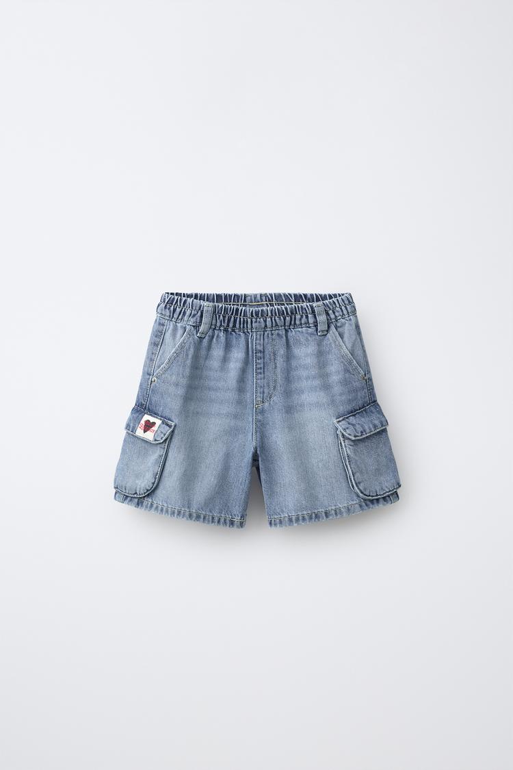 BERMUDA DENIM CARGO PARCHE