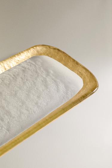 PLAT VERRE RECYCLABLE BORD DORÉ - Or de Zara - Image 2