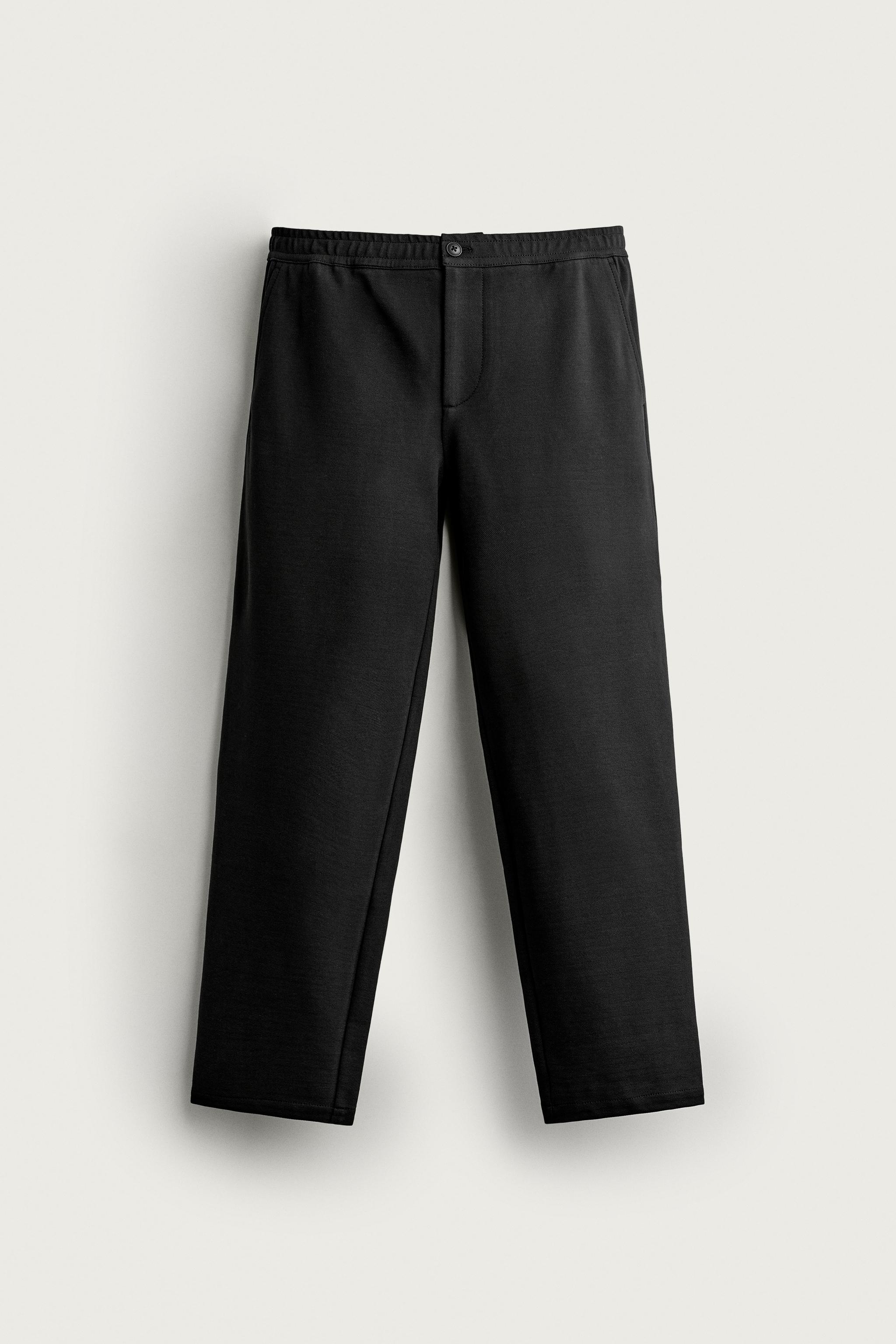 COMFORT REGULAR FIT TROUSERS — Black
