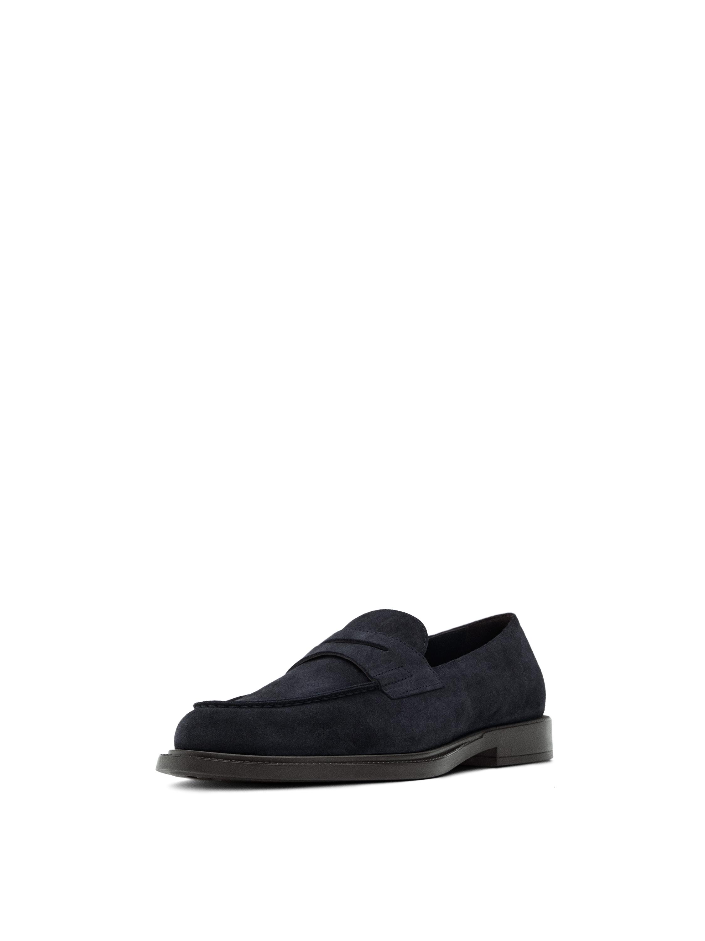 Mocassins en croûte de cuir avec patte