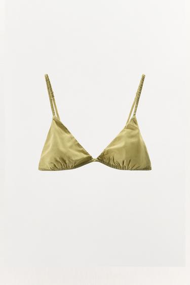 ΤΡΙΓΩΝΙΚΟ BRALETTE ΜΕ ΜΕΤΑΞΙ - Πράσινο ανοιχτό του Zara