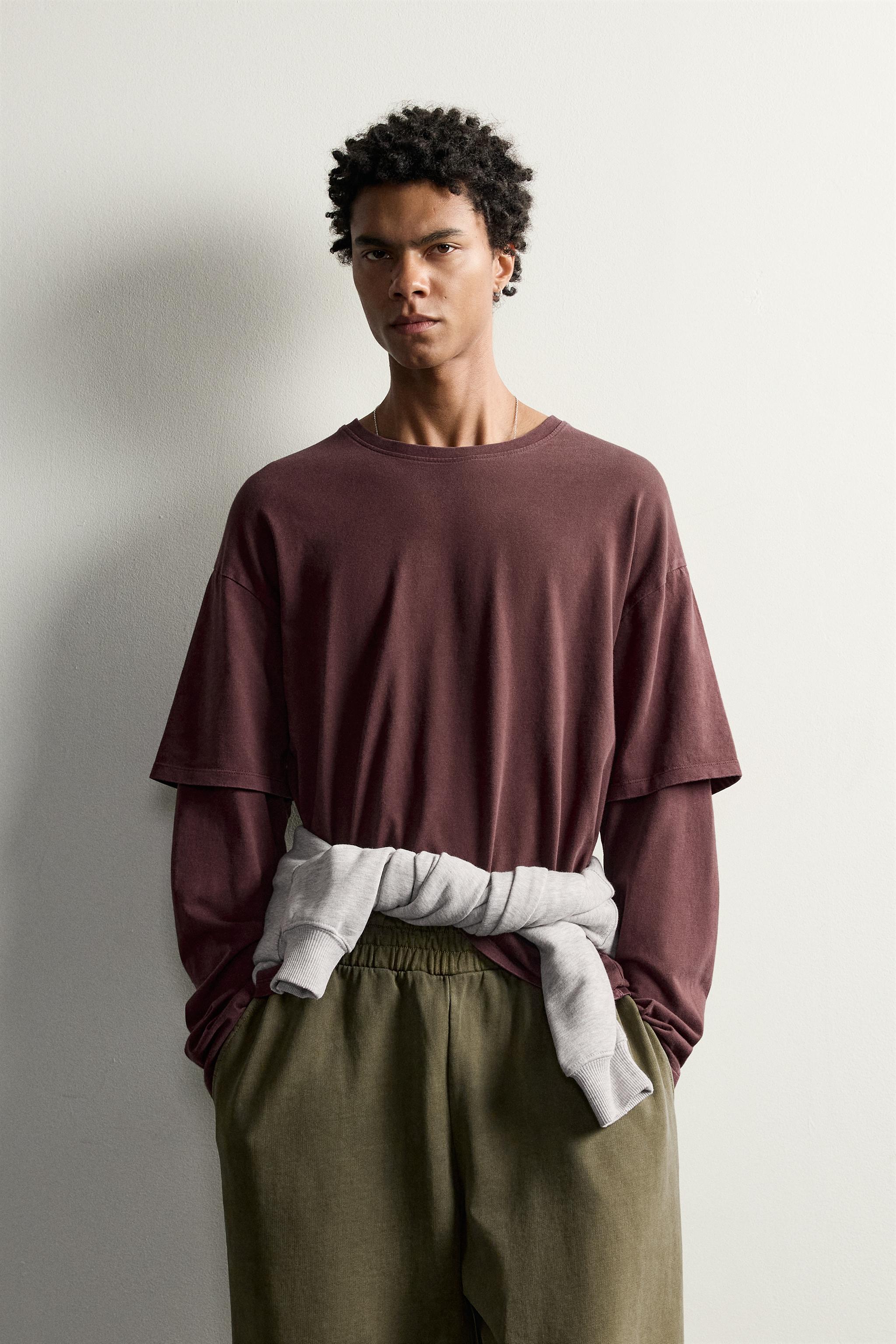 T-SHIRT À MANCHES EFFET SUPERPOSITION
