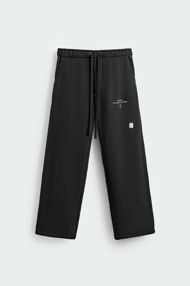 Zara WIDE FIT JOGGER PANTS X SR_A - Black