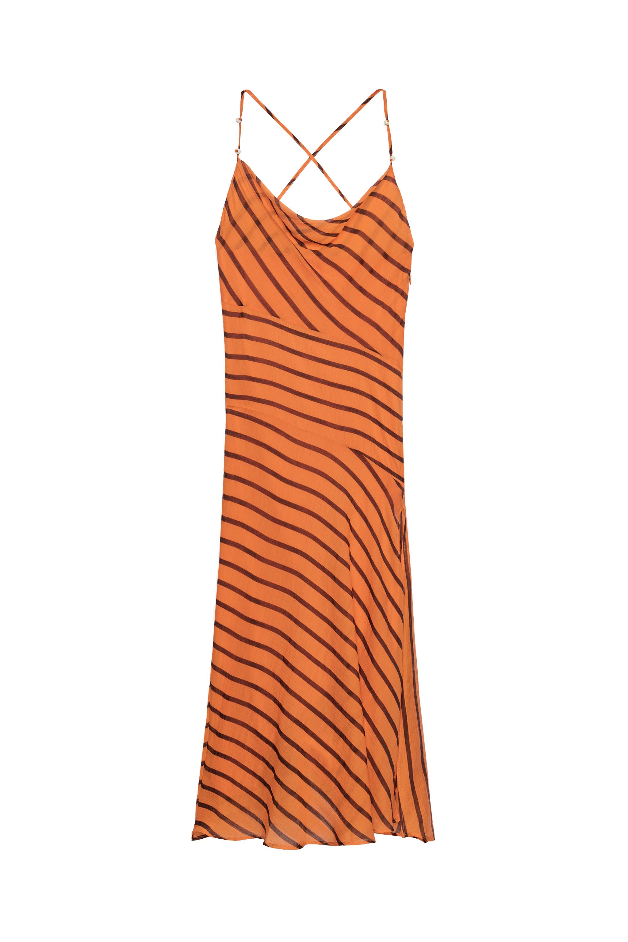 STRIPED STRAPPY MIDI DRESS - Printed | ZARA Canada