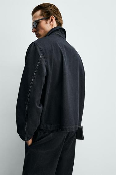 CONTRAST TOPSTITCH DENIM JACKET - Indigo by Zara - Image 6