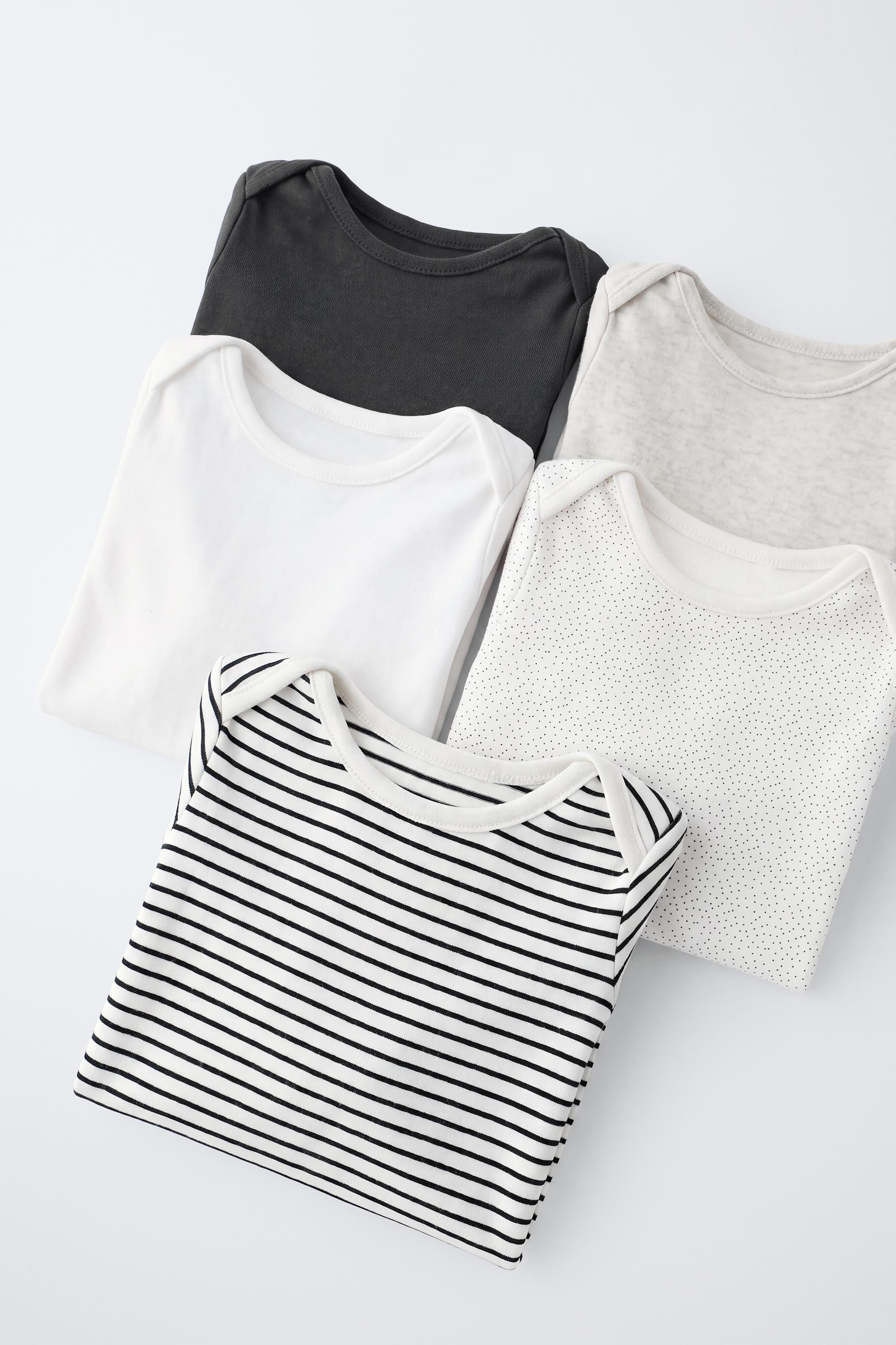 LOT DE CINQ BODYS MANCHES LONGUES RAYURES