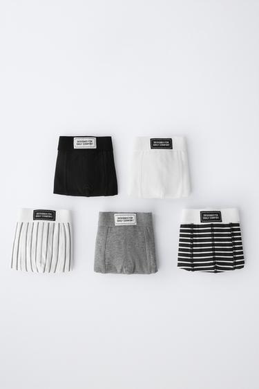 2-6 ANS/ LOT DE CINQ BOXERS ÉTIQUETTE - Noir de Zara - Image 4