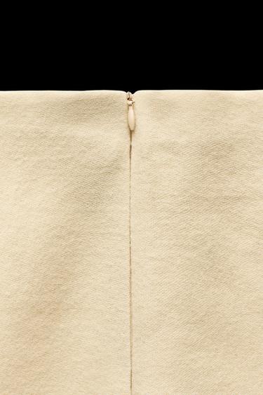 Zara 100% WOOL SKIRT LIMITED EDITION - Oyster-white