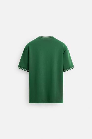 EMBROIDERED SLOGAN T-SHIRT - Green by Zara - Image 8