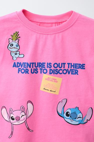 LILO & STITCH © DISNEY PRINT T-SHIRT - Neon pink by Zara - Image 2