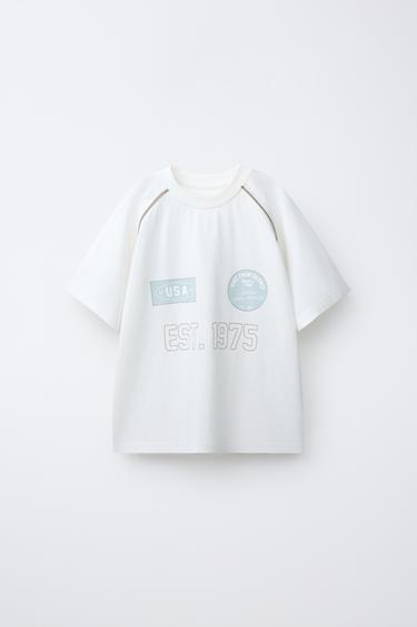 CAMISETA JOGGING MANGA RANGLÁN - Blanco de Zara