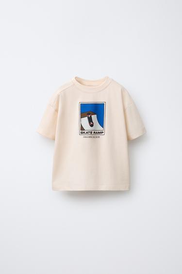 SKATE PRINT T-SHIRT - Beige by Zara