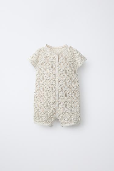 КОМБИНЕЗОН КРУПНОЙ ВЯЗКИ — СВЕТЛО-БЕЖЕВЫЙ от Zara