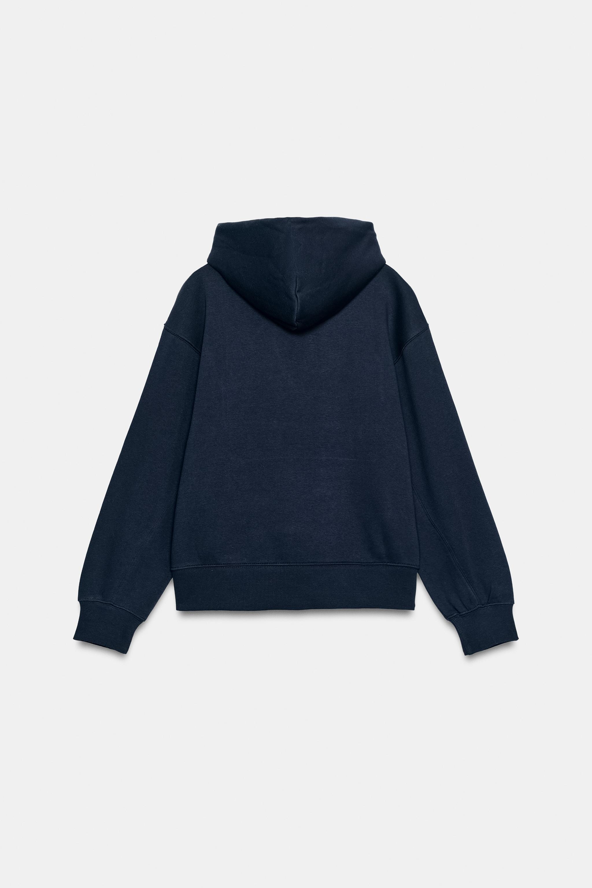 Zara BASIC KAPÜŞONLU SWEATSHIRT görsel 6