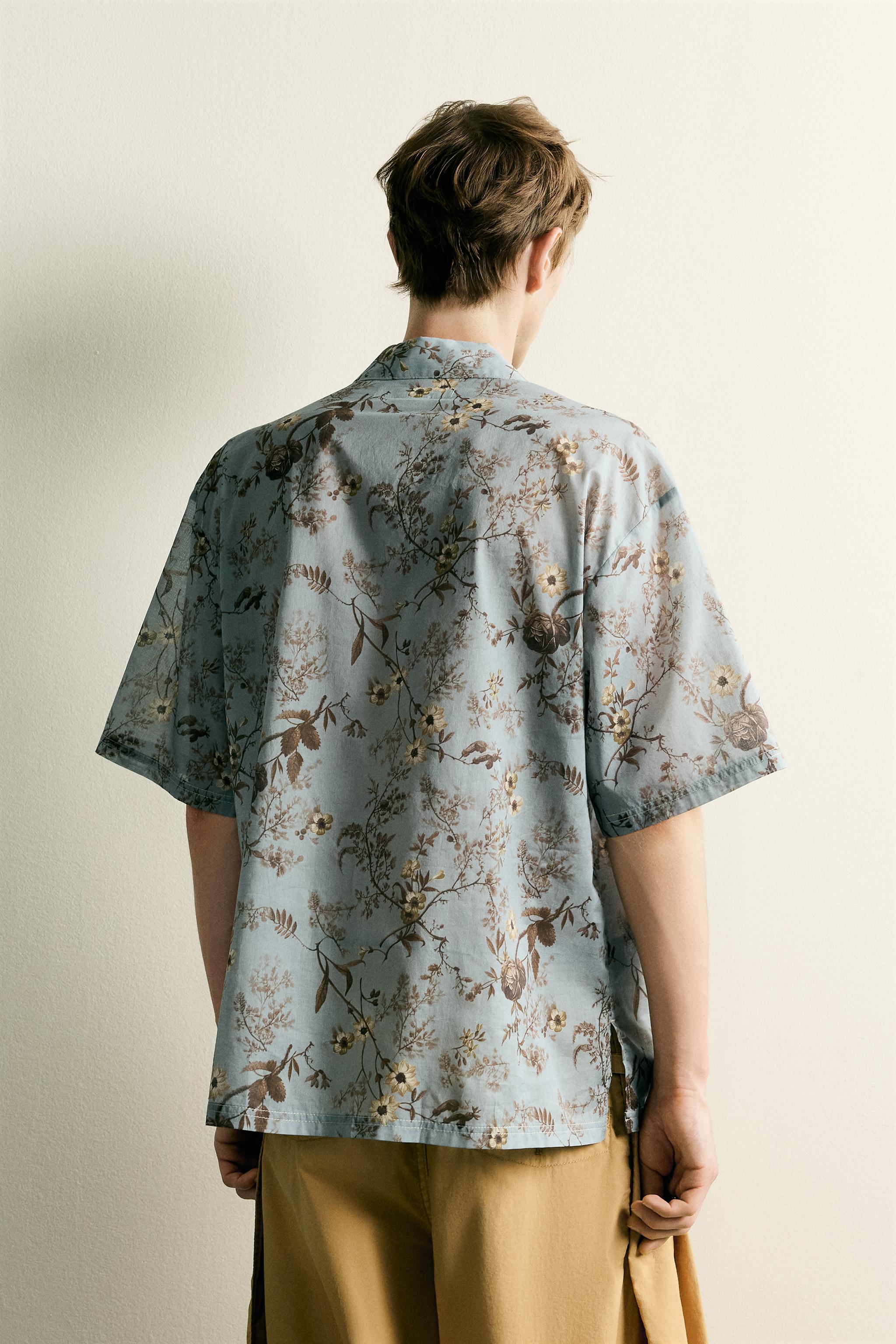 Zara Cttn Flwr Shrt görsel 3