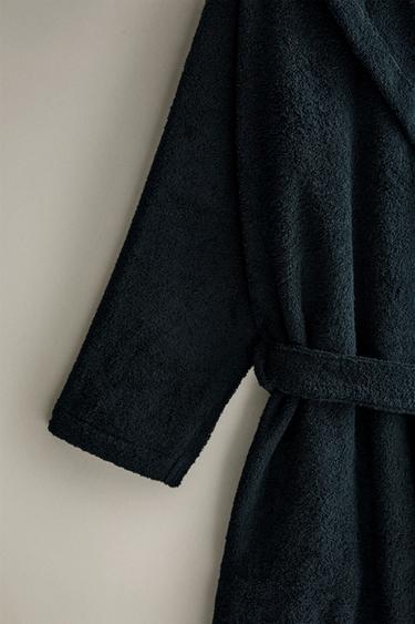 HOODED BATHROBE (360 GXM²) - Navy blue by Zara - Image 2