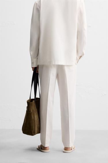 PANTALON FLUIDE PLIS - Blanc de Zara - Image 2