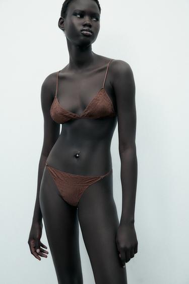 LIMITED EDITION STRUCTURED SILK BRALETTE - Brown by Zara - Image 1