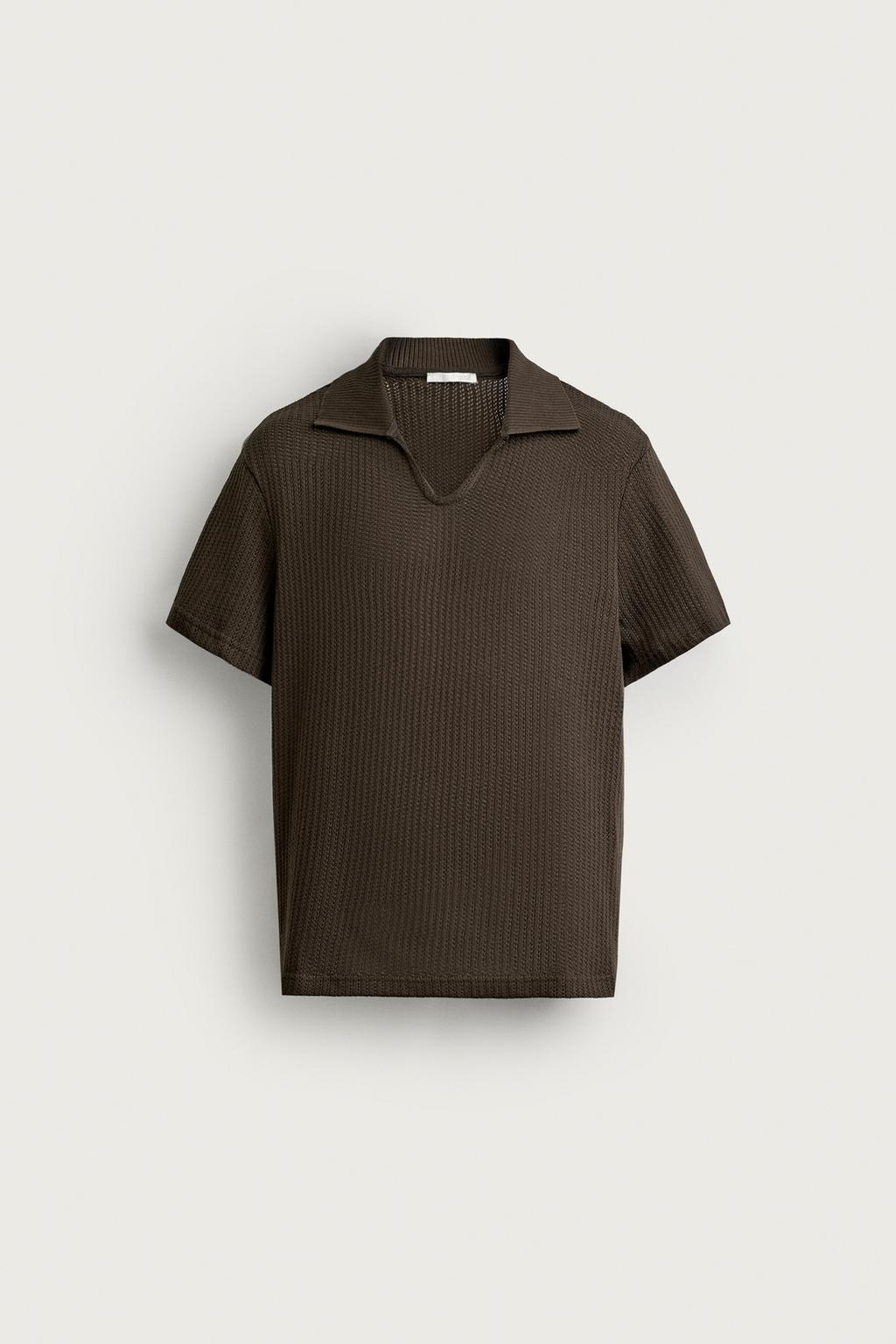 REGULAR FIT OPEN-KNIT POLO SHIRT
