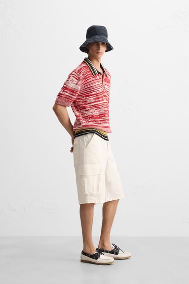 CONTRAST KNIT POLO SHIRT - Red by Zara - Image 4