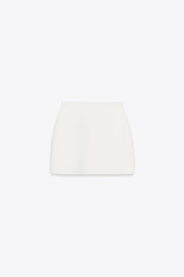 MINI JUPE EN MAILLE - Blanc de Zara - Image 6
