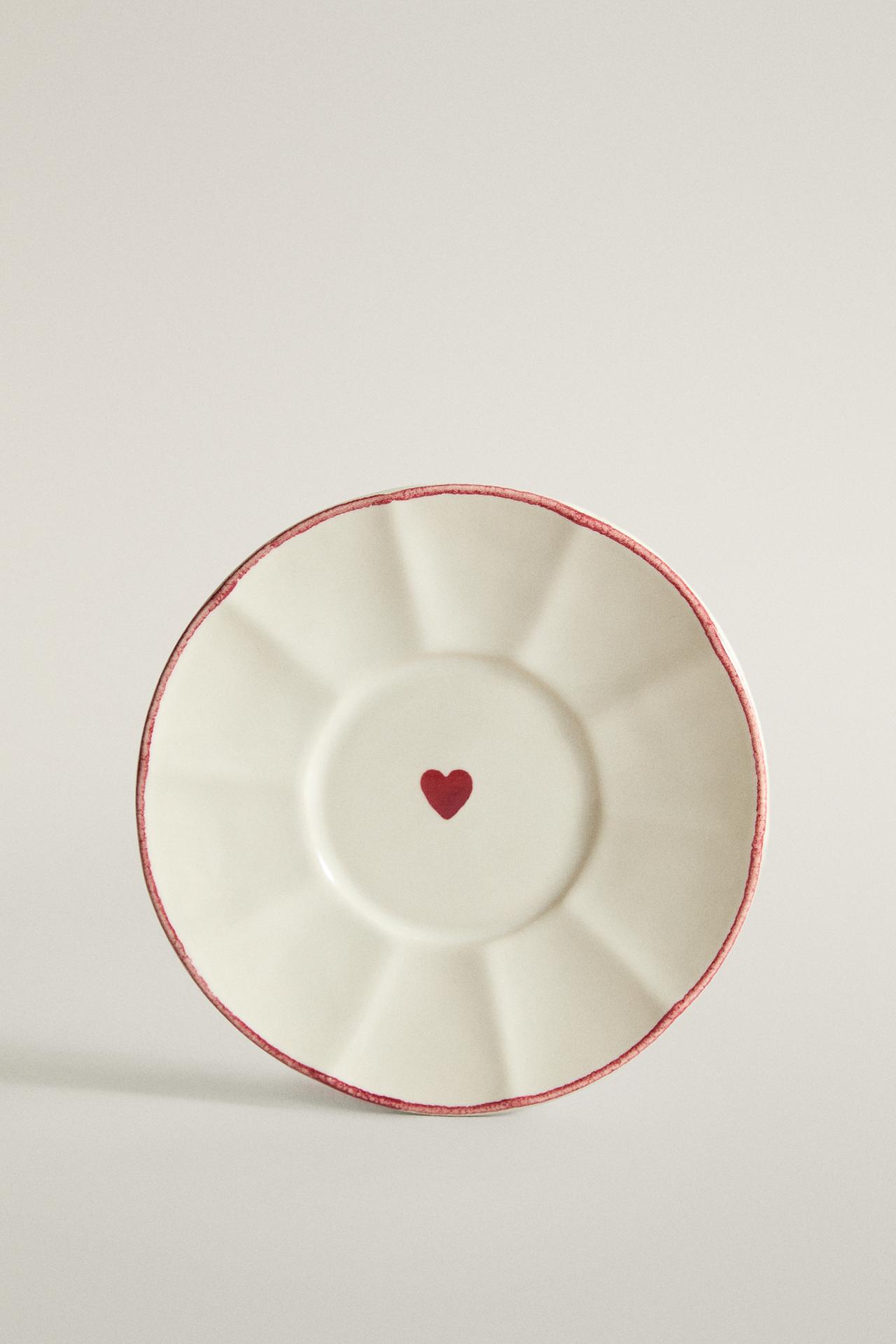 CHRISTMAS HEART STONEWARE SIDE PLATE