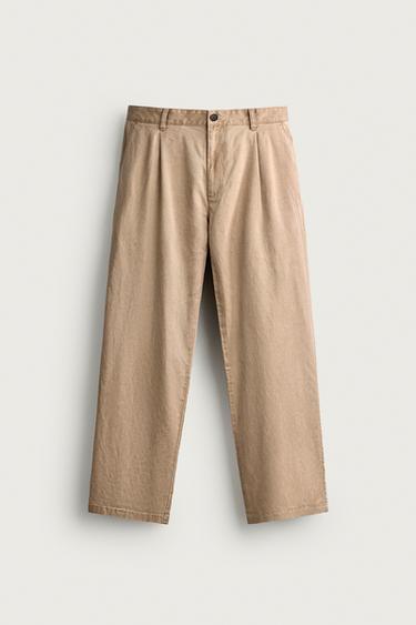 RELAXED-FIT-CHINOHOSE MIT ZIERFALTEN - Beige von Zara