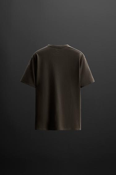 COTTON BLEND TRAINING T-SHIRT - Dark brown by Zara - Image 6