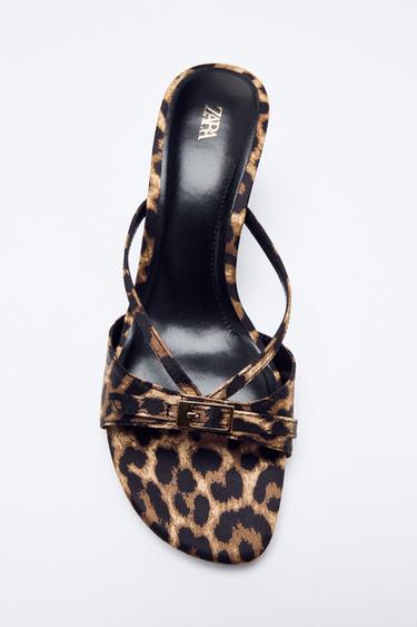 BUCKLED HEEL SANDALS - Leopard by Zara