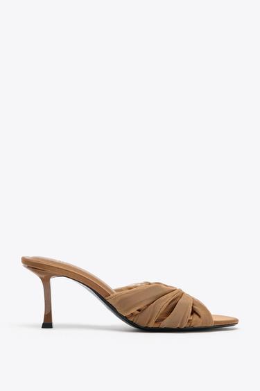 MESH DETAIL SANDALS - Brown by Zara