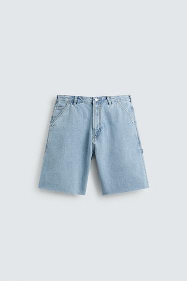 CARPENTER POCKET DENIM BERMUDA SHORTS - Light blue by Zara