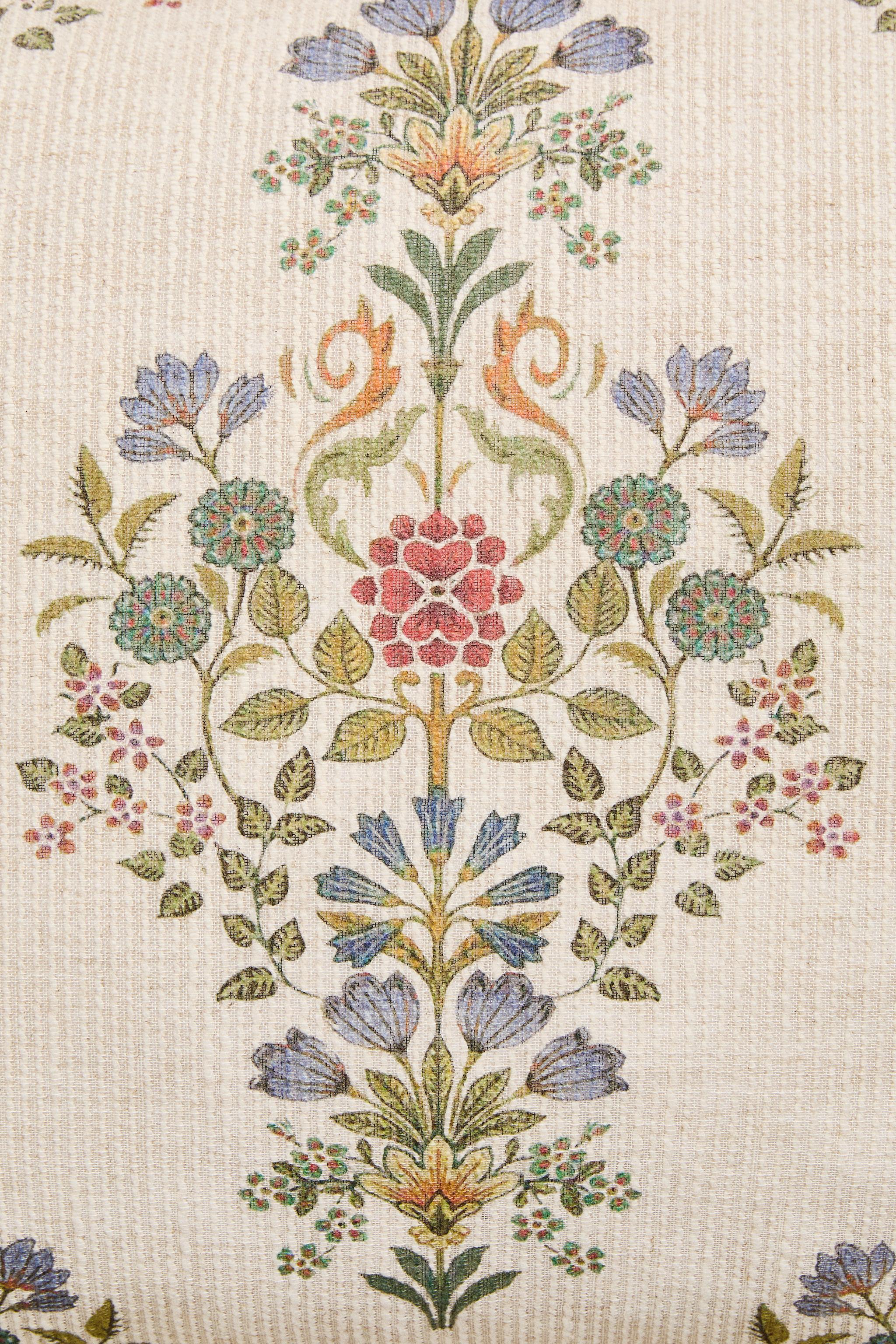 FLORAL COTTON THROW PILLOW COVER