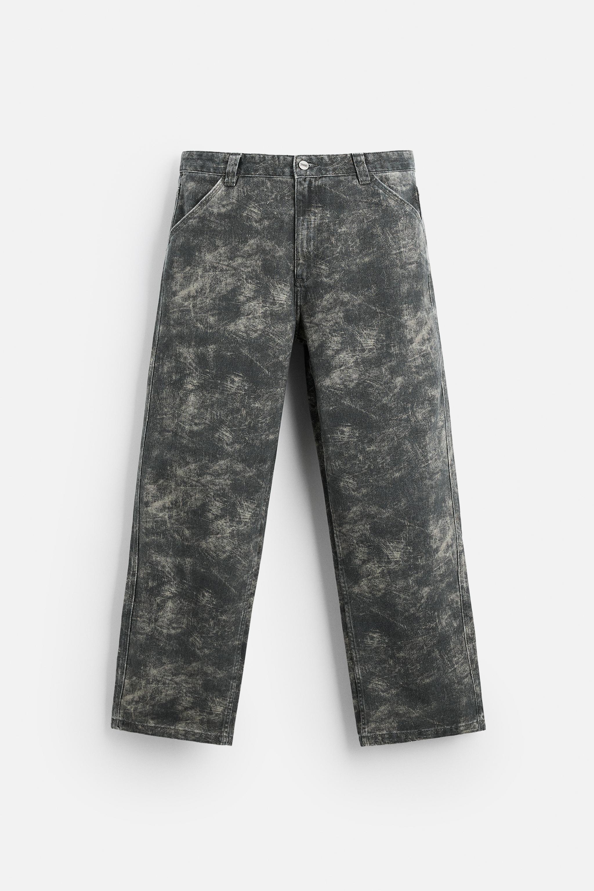 BAGGY ABSTRACT PRINT PANTS - Dark gray | ZARA United States