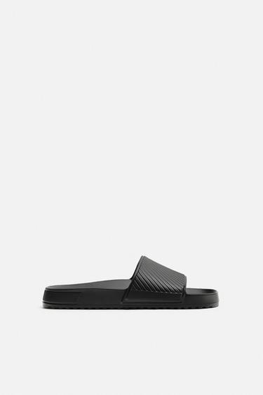 Zara POOL SLIDES - Black