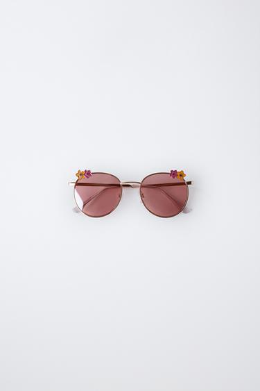 METALLISKE HIBISCUS SOLBRILLER - guld-rosa fra Zara - Billede 0