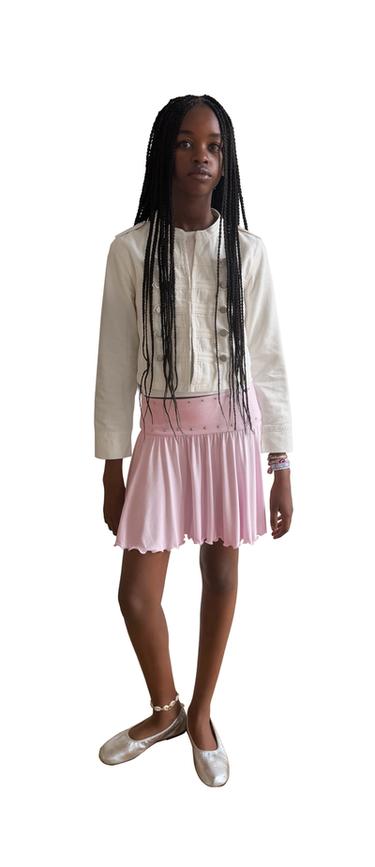 STUDDED RUFFLE SKIRT - Pink by Zara