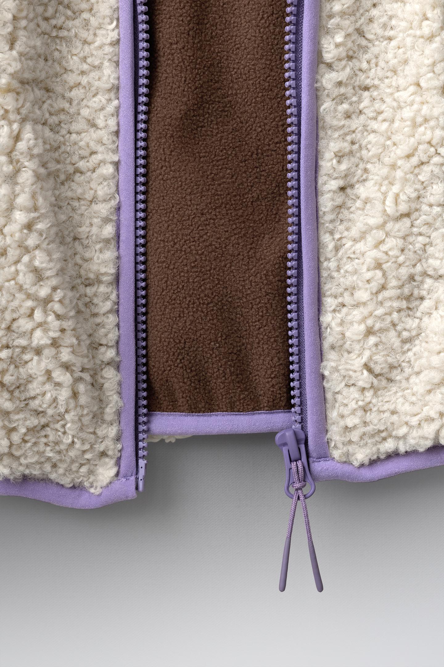 Детская куртка Zara Contrast Faux Shearling, цвет: Песочный — фото 9