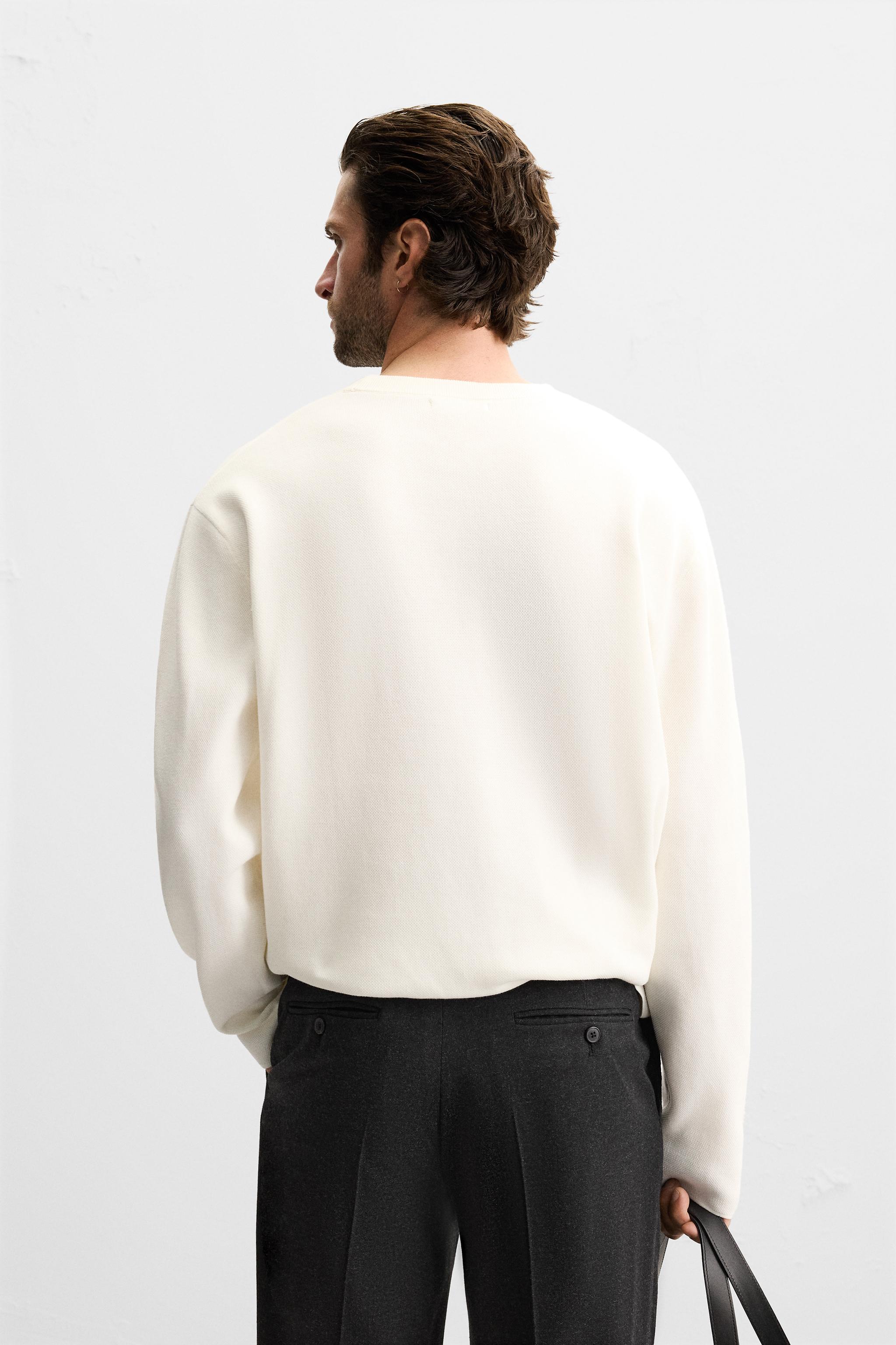 COTTON BLEND TEXTURED WEAVE SWEATER - taupe brown | ZARA COTTON BLEND TEXTURED WEAVE SWEATER - taupe brown | ZARA