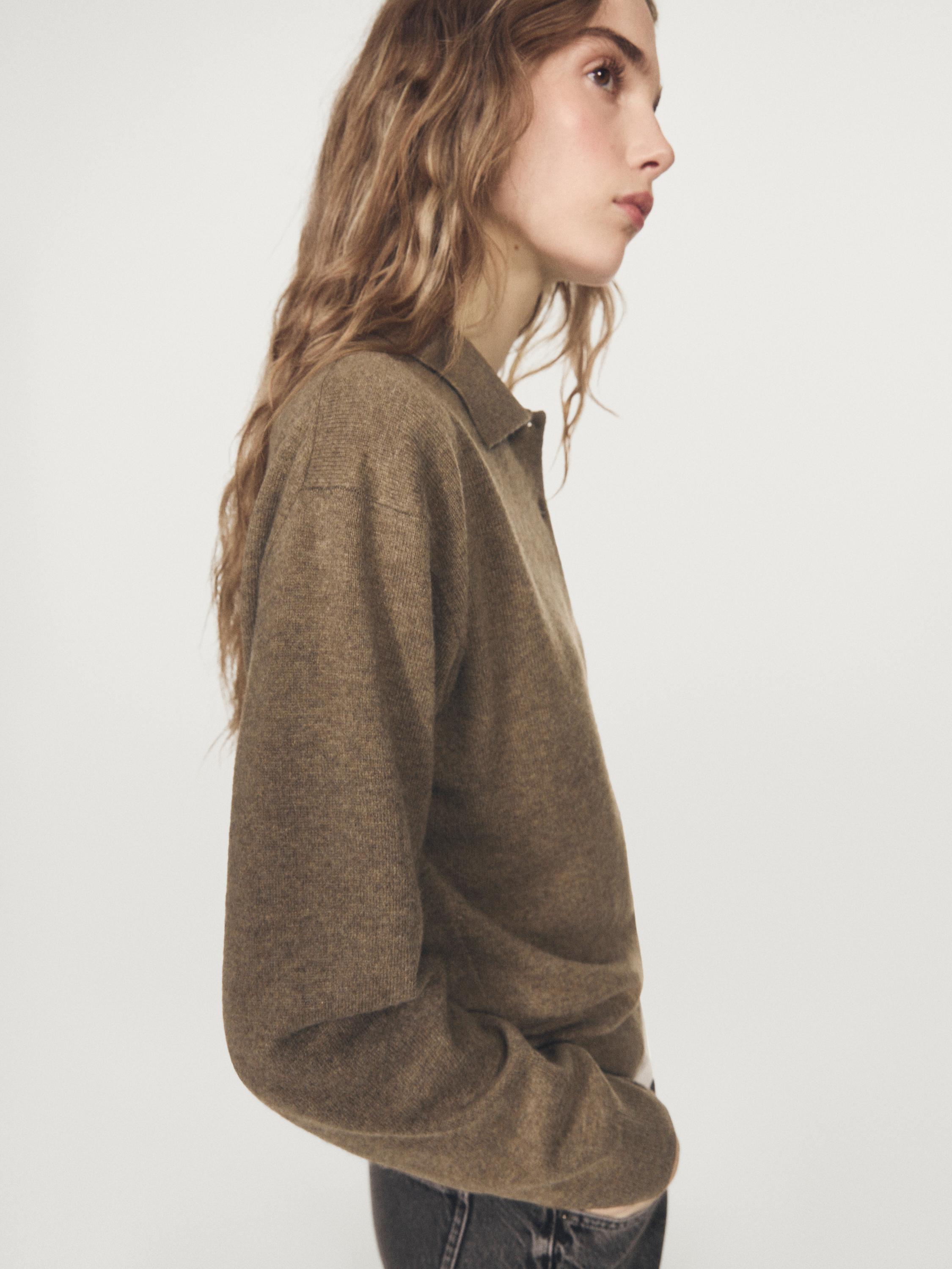 Pull polo en maille avec poche