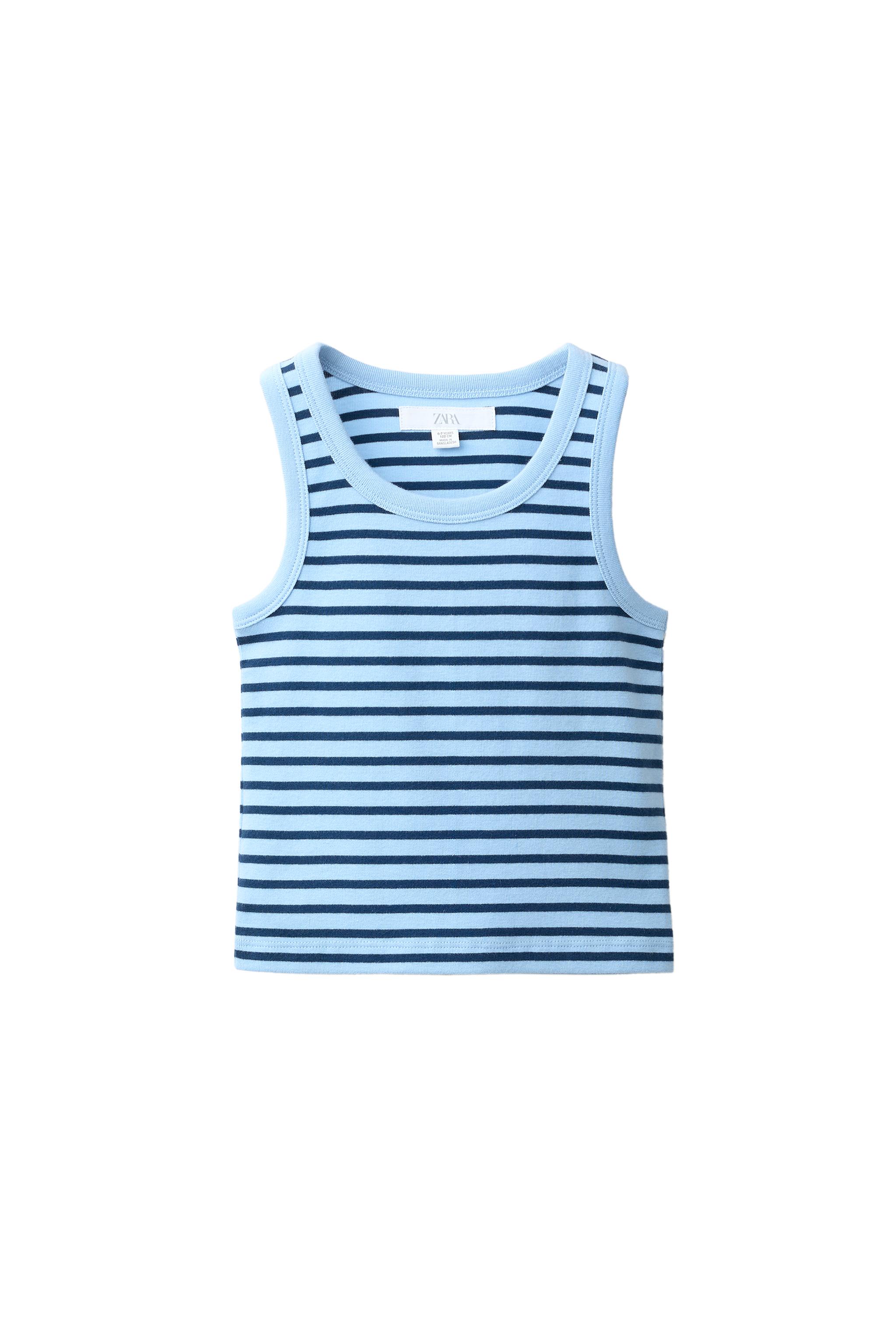 STRIPED RIBBED T-SHIRT — Striped