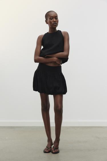 Zara PLEATED SKORT - Black - Image 0